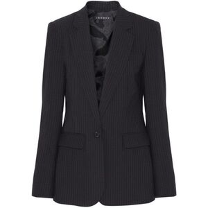 Theory Black Pinstripe Blazer
